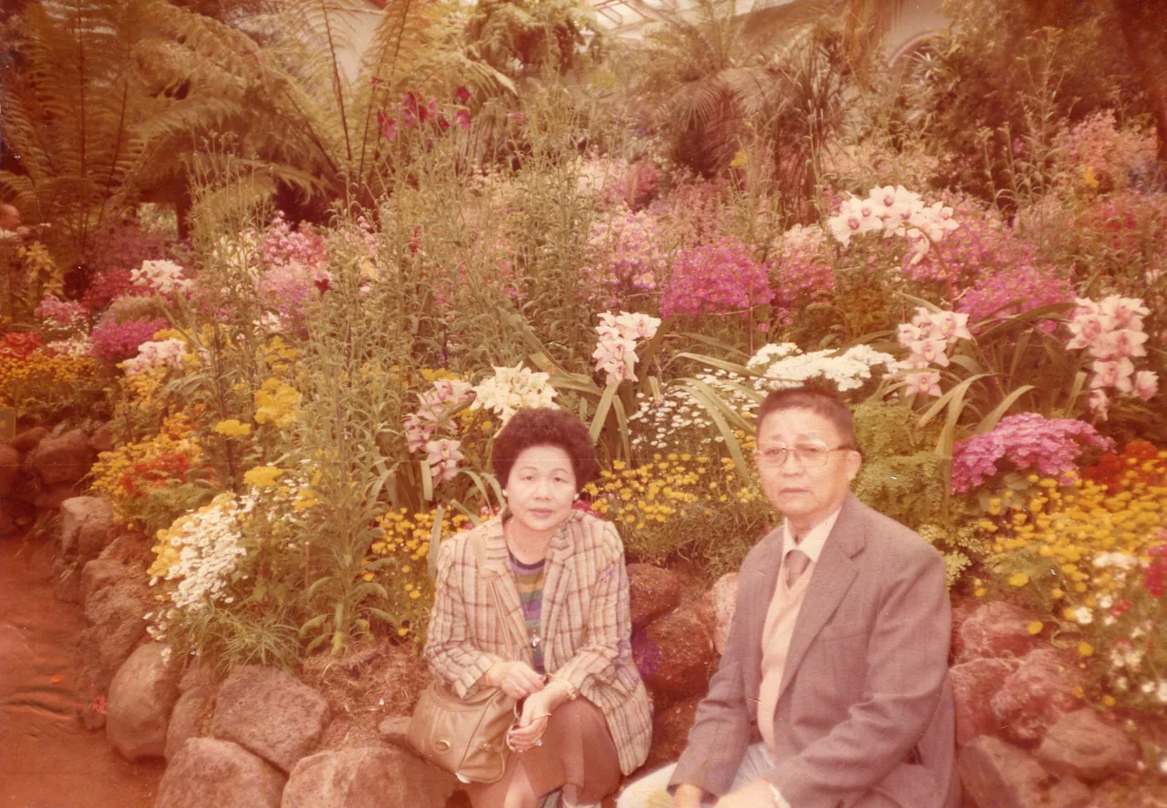Chen Gin Li e esposa em Taiwan. Acervo da família.
